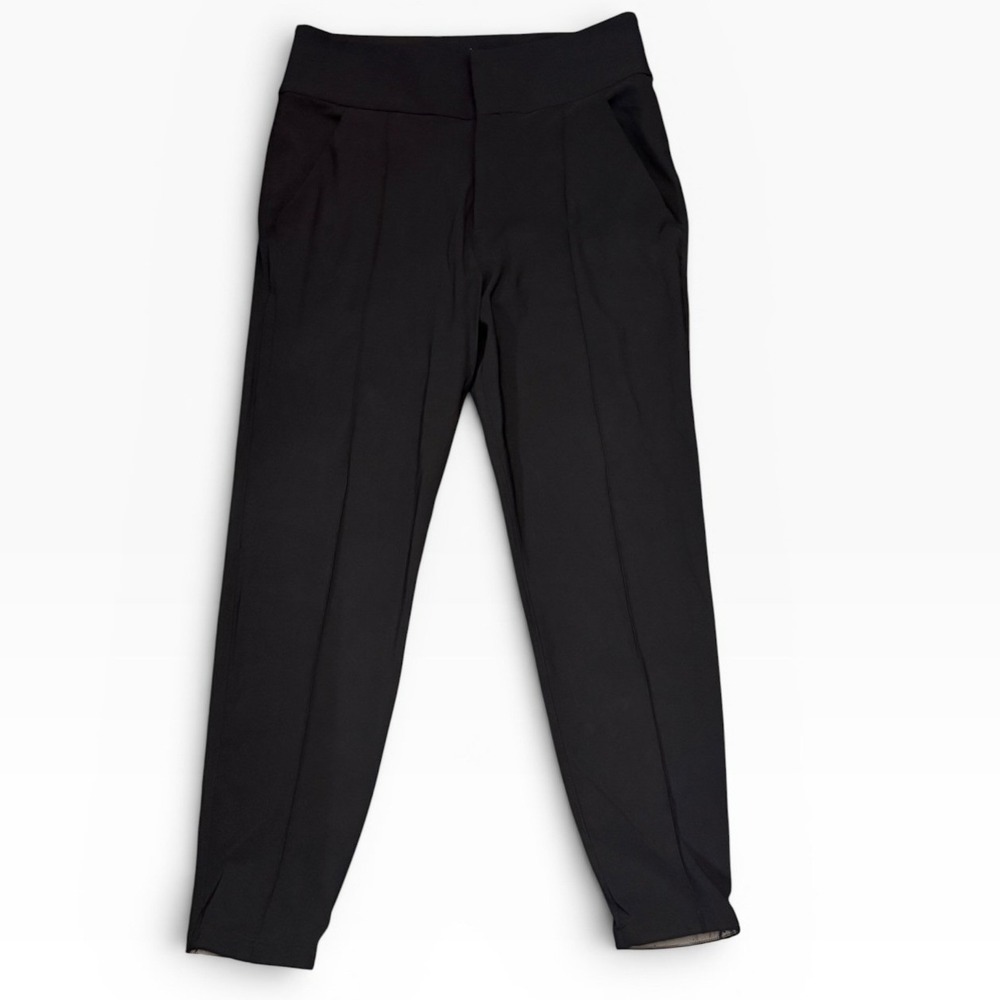Lululemon Black High Rise Tapered Trouser Dress Pants Front Seam Size 6 Pockets